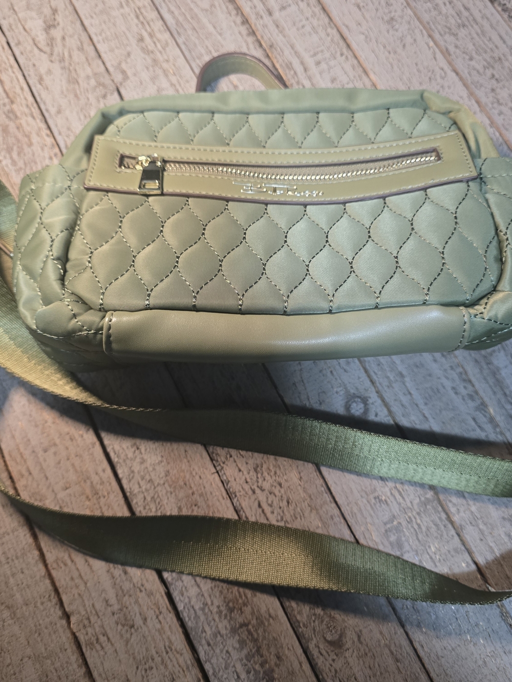 Sage Green Quilted Bella Russo Crossbody Bag.